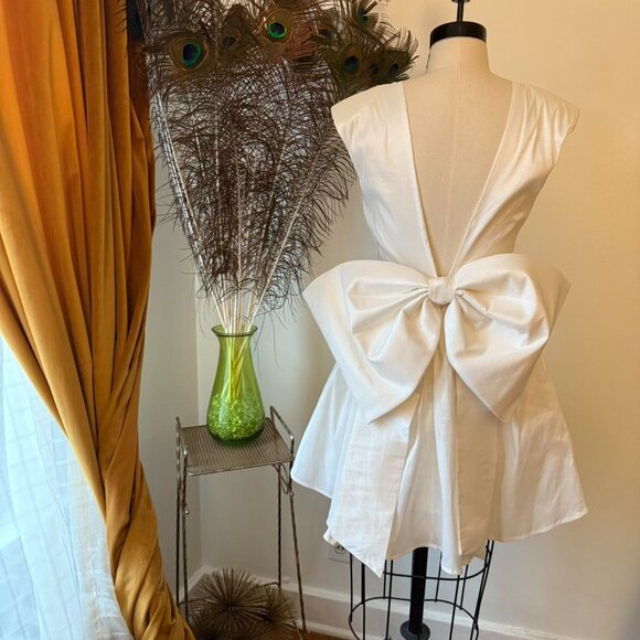 floral mini bow back dress - Picture 2 of 5